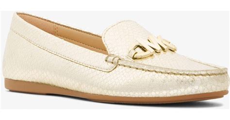 michael michael kors reed faux leather loafer|Reed Metallic Snake Embossed Faux Leather Loafer .